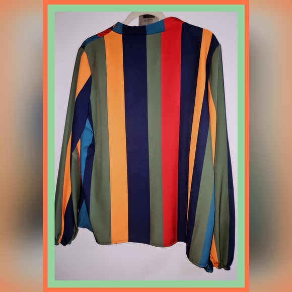 SHEIN Multi-Color striped Blouse size Large - Picture 2 of 5